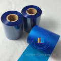 ruban encreur thermique de couleur bleue de matériau de résine pour l&#39;impression d&#39;étiquettes blanche et transparente en PVC PVC